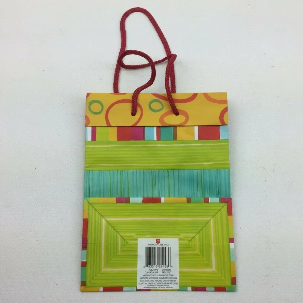 Birthday Present Wrapping Gift Bags Solid Color Lot Party Supply 9 Count